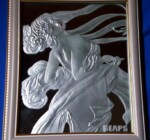 ヘアーサロンの<br>
開店祝いにガラスに<br>
段彫り彫刻し額装<br>
制作額OA-L