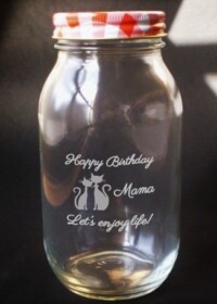 サンプル作品画像<br>
ワンポイントデザイン<br>
PD-018、ママの誕生日祝い